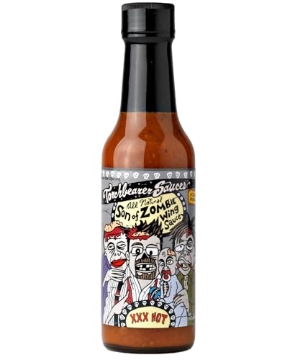 Picture of TORCHBEARER SAUCES B07G9PPPNJ TorchBearer Sauces Son of Zombie Wing Sauce, 5 oz, Heat level: 6 XXX Hot - Featured on Hot Ones - All Natural, Extract-Free, Made in USA (EA)