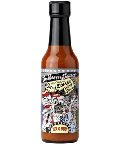 Picture of TORCHBEARER SAUCES B07G9PPPNJ TorchBearer Sauces Son of Zombie Wing Sauce, 5 oz, Heat level: 6 XXX Hot - Featured on Hot Ones - All Natural, Extract-Free, Made in USA (EA)