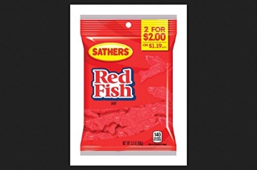 Picture of W H EDWARDS CO 06747 Sathers Fruity Red Fish Gummi Candy 3-1/2 oz. (PK-12-EA)