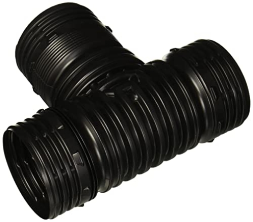 Picture of FLEX-DRAIN ADP53702 Flex-Drain ADP53702 Flexible T / Y, Landscaping Drain Pipe Adapter, 4inch, Black (EA)