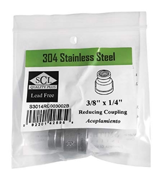 Picture of SMITH-COOPER 4638101170 Smith-Cooper REDC Coupling 3/8X1/4 SS (EA)