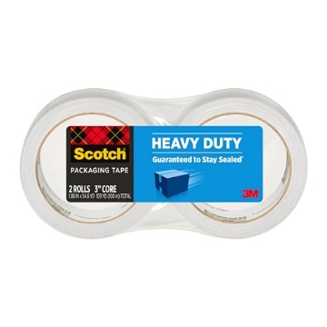 Picture of Scotch-Brite 3850-2 Scotch Heavy Duty Shipping Packaging Tape, 1.88 in x 54.6 yd, Designed for Packing, Shipping and Mailing, Strong Seal on All Box Types, 3-Inch Core, 2 Rolls (EA)