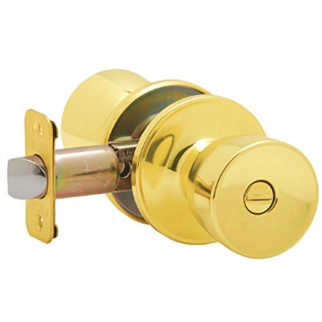 Picture of Ingersoll Rand J40VBYR605 J-Series by Schlage Byron Door Knob with Standard Trim, Bed & Bath Privacy Lock, Bright Brass, J40 V BYR 605 (EA)