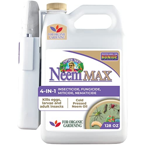 Picture of BONIDE PRODUCT 2008 Bonide Captain Jack's Neem Max, 128 oz Ready-to-Use Spray Cold Pressed Neem Oil, Multi-Purpose Insecticide, Fungicide, Miticide and Nematicide for Organic Gardening (PK-3-EA)