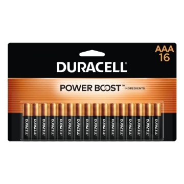 Picture of DURACELL(R) MN2400B16Z Duracell Coppertop AAA Batteries with Power Boost Ingredients, 16 Count Pack Triple A Battery with Long-lasting Power, Alkaline AAA Battery for Household and Office Devices (PK-16-EA)