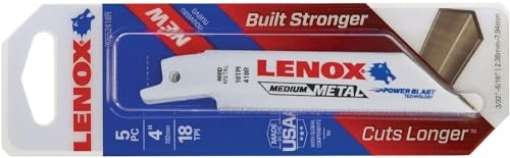 Picture of Lenox Tools 20552418R Lenox 20552-418R 4" 18 TPI Metal Reciprocating Blades 5 Count (EA)