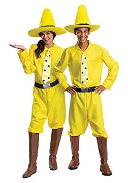 Picture of Disguise DG125179ADSM Disguise Unisex Adults Man in the Yellow Hat Costume, Official Curious George and Hat, Adult Sized Costumes, As Shown, One Size Small US (EA)