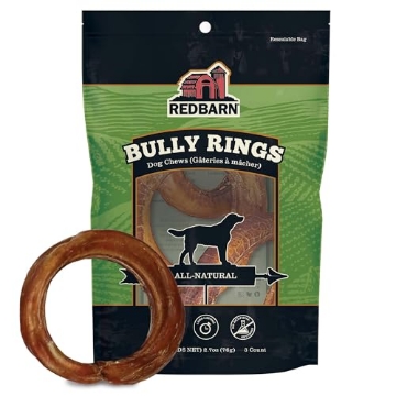 Picture of REDBARN PET PRODUCTS LLC 251003 Redbarn Pet Products All-Natural 4" Bully Stick Rings for Dogs - Premium Grain-Free & Rawhide-Free Single Ingredient Long Lasting Low Odor Dental Treat for Chewers - 3 Count (EA)