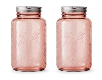 Picture of BALL BOUNCE AND SPORT INC 2179436 Ball Collectors Edition Vintage Rose Colored Canning Jars, Regular Mouth Quart Jars with Lids and Bands, 32 Oz Each, Pack of 2, 2166214-2PK (EA)