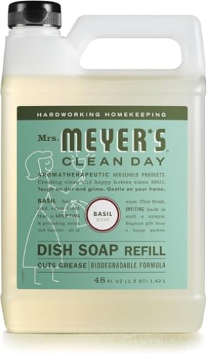 Picture of Mrs Meyers 304833 MRS. MEYER'S CLEAN DAY Liquid Dish Soap Refill, Biodegradable Formula, Basil, 48 fl. oz (EA)