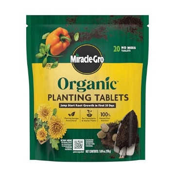 Picture of Miracle Gro 3784506 Miracle-Gro Organic Planting Tablets, for Transplants and Starter Plants, Formulated with Calcium, Jump Starts Root Growth, OMRI Listed, 20 Tablets (EA)