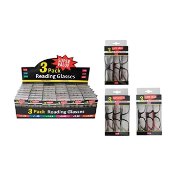 Picture of DIAMOND VISIONS 11-1161 D & D Exhaust Case of [48] Assorted Reading Glasses 3-Pack (PK-48-EA)