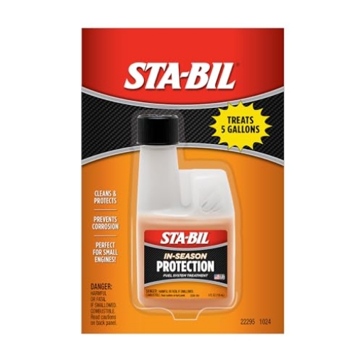 Picture of Stabila 22295 STA-BIL In-Season Protection Fuel System Treatment Full Protection Fuel System Cleaner, Injector Cleaner, Increases MPG, Prevents Corrosion, 4 Fl. Oz. (EA)