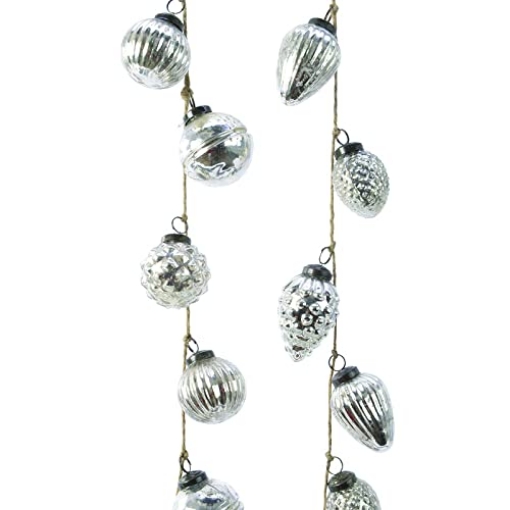 Picture of DECORIS 191242 Garland Bauble SLV 2PK (PK-6-EA)
