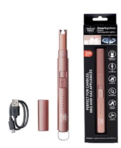 Picture of PROUD GRILL COMPANY LIMITED 6014U Proud Grill Smartignition Electric Rechargeable Lighter - Rose Gold. Perfect as a Candle Lighter, for Grills and Gas Appliances | Portable and Odor Free | Non-Disposable (EA)