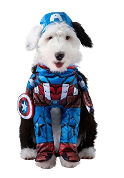 Picture of Jazwares JWC1204LG Jazwares Marvel Pet Avengers Captain America Dog Costume, Halloween Costume for Pets - Officially Licensed L (EA)