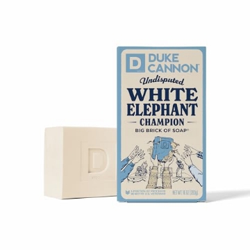 Picture of DUKE CANNON - BSBA-ELPHNT10 Duke Cannon Supply Co. White Elephant Bar Soap - 10oz Large Soap Brick with Citrus Musk Scent - Holiday Gag Gift, Funny White Elephant Gift Idea (EA)