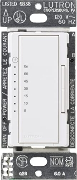 Picture of LUTRON ELECTRONICS CO MA-T51MNH-WH Lutron Maestro Countdown Timer Switch for Fans and Lights, Timer Switch for Lights, 3A/150-Watt LED Bulbs, Single-Pole/Multi-Location, MA-T51MN-WH, White (EA)