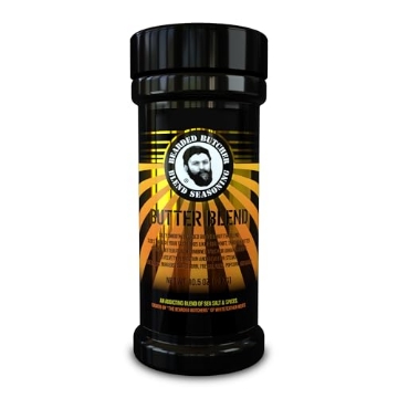 Picture of WHITEFEATHER MEATS LLC BB-4131 Bearded Butchers Butter Blend, 10.5 oz Large Shaker – Silky Smooth Butter Flavor, Perfect for Chicken, Steak, Corn on the Cob, Grilled Cheese, and More – No MSG, Gluten-Free (EA)