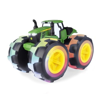 Picture of TOMY INTERNATIONAL 46644 TOMY Monster Treads Lightning Wheels - Deluxe Rainbow Tractor - John Deere Tractor Toys - Light Up Monster Truck Toy with Rainbow Lights and Sounds - Ages 3 Years and Up (EA)