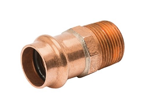 Picture of NIBCO INC 9030950PCU Mueller Streamline Streamline 3/4 in. Press x 3/4 in. Dia. Press Copper Male Adapter (EA)
