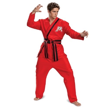 Picture of Disguise DG161879STD Disguise Eagle Fang Adult Costume, Official Cobra Kai Adult Costumes with Pants and Belt, Adult Size L/XL (EA)