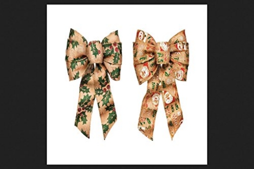 Picture of HOLIDAY LIGHT RAIL LLC 7902 Holiday Trims Christmas Bow Bow Assorted Burlap 8.5 inch 1 pk (PK-12-EA)