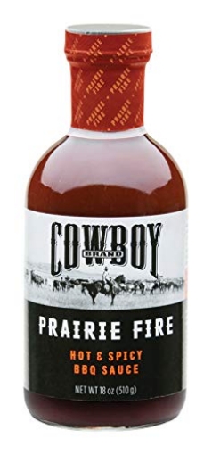 Picture of COWBOY CHARCOAL 83603 Cowboy Prairie Fire Hot and Spicy BBQ Sauce 18 oz. (PK-6-EA)