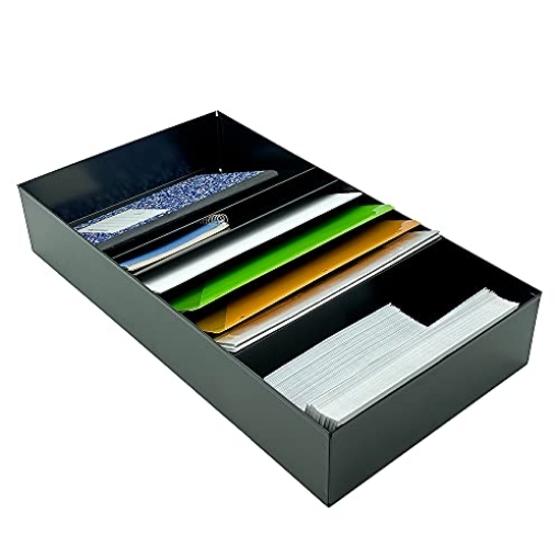 Picture of HUR HURHASZ0162 Huron Stationery Holder For Desk and Drawer 5 Slot, Black Steel (EA)