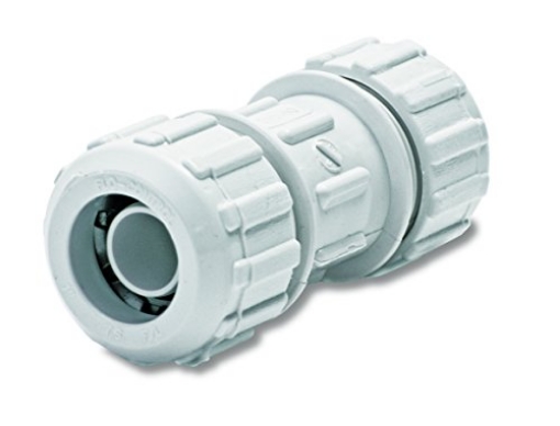 Picture of Nds 710-10 NDS 710-10RTL Flo-Lock™ PVC Gripper Coupling, Pipe Connection, For CTS Poly Pipe, EPDM O-ring, Steel Gripper, 1-Inch SDR-9 CTS, White (EA)