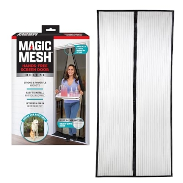 Picture of MAGIC MESH MM011124 Magic Mesh Deluxe, Black | Magnetic Screen Door, Heavy Duty, Magnetic Closure, Door Net, Patio Screen, Sliding Door Screen, Bug Screen for Doorways, Kid & Pet Friendly | Size 39" x 83" (Pack of 1) (EA)