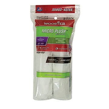 Picture of WOOSTER RR314-6 1/2 Wooster Series RR314 6-1/2" White Jumbo-Koter Micro Plush 5/16" Nap Mini Roller Cover 2Pk, 6 1/2 Inch (EA)
