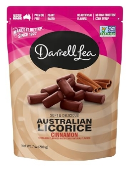 Picture of DL DISTRIBUTION LLC 21502 Darrell Lea Soft Australian Licorice, Non-GMO, No Palm Oil, Plant Based, No High Fructose Corn Syrup, Soft & Chewy Licorice Candy, Made in Australia, Cinnamon (7 Ounce (Pack of 1)) (EA)