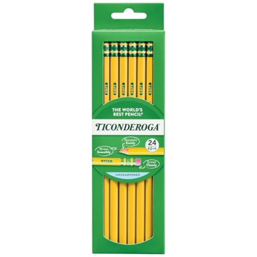 Picture of Ticonderoga DIX13924 Ticonderoga Wood-Cased Pencils, Unsharpened, 2 HB Soft, Yellow, 24 Count (BX)
