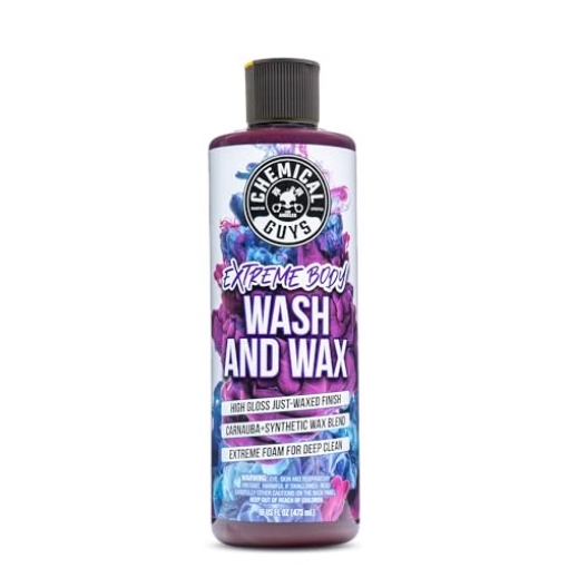 Picture of EXTREME BODY WASH AND WAX CWS20716 Chemical Guys Extreme Bodywash & Wax Foaming Car Wash Soap - Soap for Foam Cannons, Foam Guns, or Bucket Washes for Cars, Trucks, Motorcycles, RVs, and More, Grape Scent - 16 oz (EA)