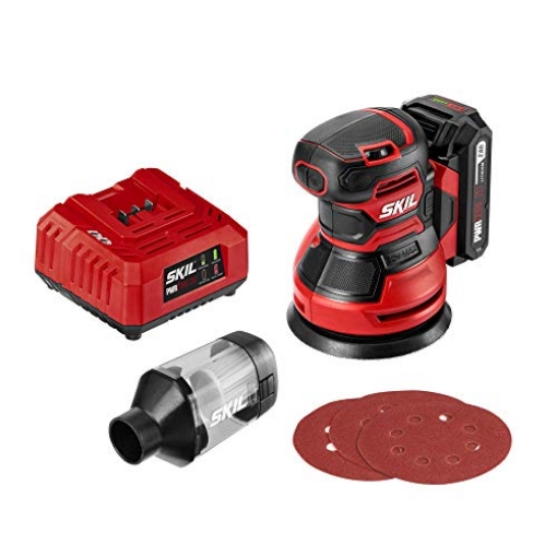 Picture of Skil SR6604B-10 SKIL PWRCore 20 20V Brushed 5" Random Orbital Sander, Variable Speed, Includes 3pc Sandpaper, Dust Box, 2.0Ah Battery and Charger - SR6604B-10 (EA)