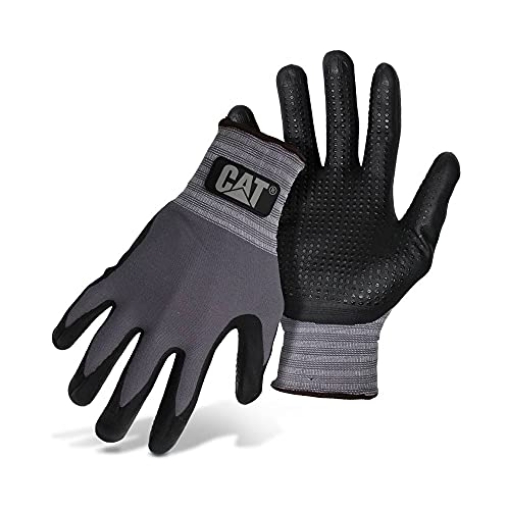 Picture of CAT CAT017419L CAT CAT017419L Dipped and Dotted Nitrile Coated Palm Gloves – Large, Safety Wear Gloves with Extended Knit Wrist. Protective Gear (EA)