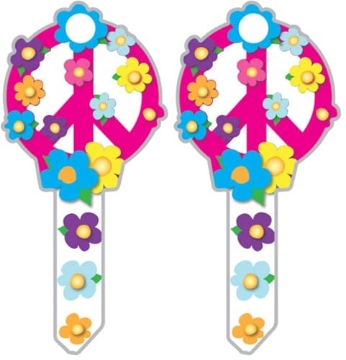 Picture of LUCKY LINE PRODUCTS INC B104S Lucky Line Key Shapes, PEACE SIGN, House Key Blank, SC1, 1 Key (B104S) (PK-5-EA)