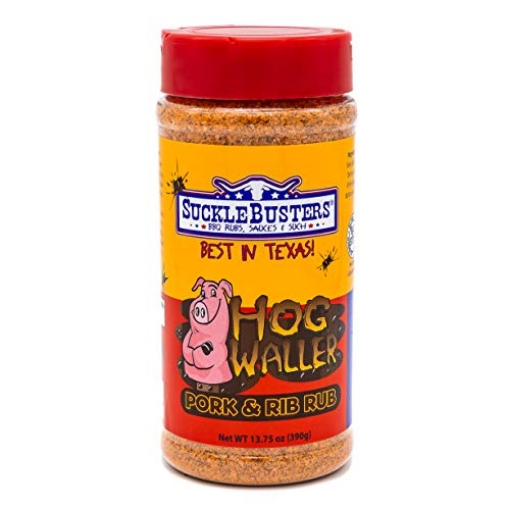 Picture of SUCKLEBUSTERS INC SBHW/005 SuckleBusters Hog Waller: Texas Best Pork BBQ Rub, Sweet & Salty Seasoning for Pork Ribs, Butt, Chops, Gluten-Free, No MSG Shaker (13.75oz) (EA)