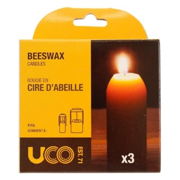 Picture of UCO L-CAN3PK-B 12 Hour Beeswax Candle for Candlelntrn /3 Uco L-Can3pk-B (EA)