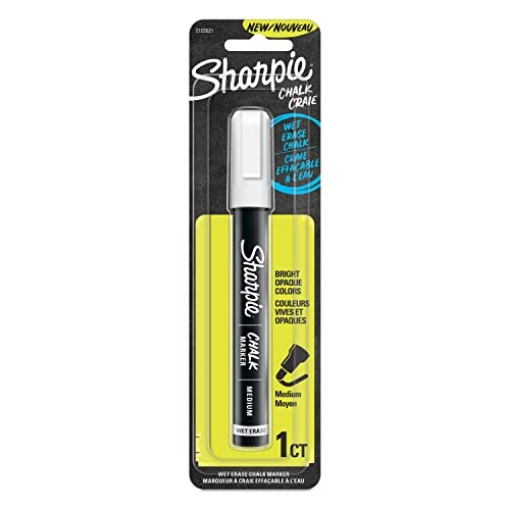Picture of Sharpie 2103021 Sharpie Chalk Marker, Wet Erase Markers, White, 1 Count (EA)