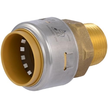 Picture of Shark Industries Ltd U142LFA SharkBite Max 1 Inch x 3/4 Inch MNPT Adapter, Push-to-Connect Brass Plumbing Fitting, UR142A (EA)