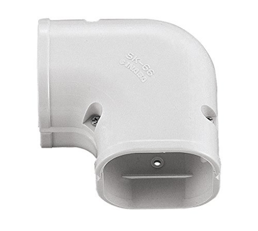 Picture of SLIMDUCT 85211 Inaba Denko SK-140-W Plumbing Cosmetic Cover, Slim Corner, Flat 90°, Flat 90°, Bend, White (PK-5-EA)