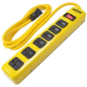 Picture of SOUTHWIRE COMPANY LLC 5139N WOODS WIRE Southwire Yellow Jacket 5139N 14/3 6-Outlet Heavy Duty Industrial Metal Workshop Strip with 6-Foot Power Cord; Sliding Safety Covers and Overload Protection (EA)