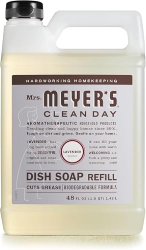 Picture of Mrs Meyers 304831 MRS. MEYER'S CLEAN DAY Liquid Dish Soap Refill, Biodegradable Formula, Lavender, 48 fl. oz (EA)