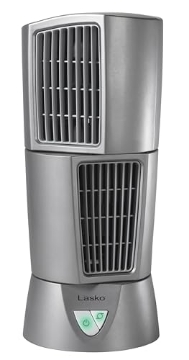 Picture of Lasko 4910 Lasko Wind Tower Platinum Compact Desktop Fan for Home with 3 Speeds, Widespread Oscillation, 14", Gray, 4910 (EA)
