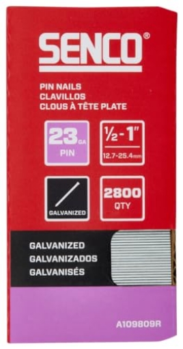 Picture of SENCO FASTENING SYSTEMS A109809R SENCO A109809R 1/2" - 1" 23 Gauge Pin Nails, Galvanized Finish 2,800 Count Pack (EA)