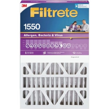 Picture of 3M NDP02-4IN-4 3M Filtrete NDP02-4IN-4 20x20 x 4 in. Pleated Air Filter, Ultra Allergen Reduction, Purple, MPR 1550, 3 Months - Quantity 4 (PK-4-EA)