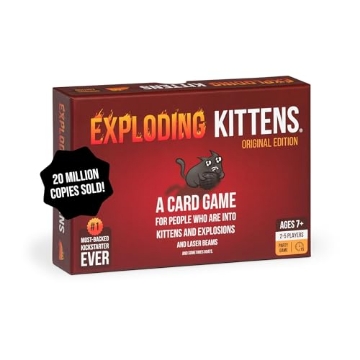 Picture of EXPLODING KITTENS EKCEKGORG11 Exploding Kittens Original Edition - 2-5 Players - Ages 7+ - 15 Minutes to Play - High Stakes Card Game - Party Game, Family Game Night, Kid and Adult Card Game (EA)
