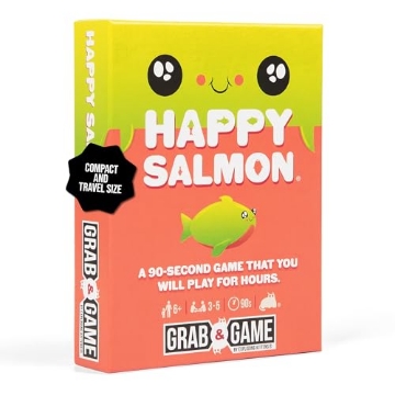 Picture of EXPLODING KITTENS HS-IMP-8 Exploding Kittens Happy Salmon Grab & Game - 3-8 Players - Ages 6+ - 90 Second Rounds - Travel Sized Cards - Easy to Learn Quick Matching - Party, Family Night, Kids and Adults (EA)